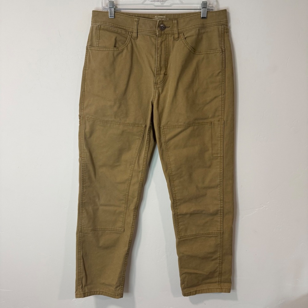 REI Co-op Mens Trailsmith Work Pants 34x30 Tan Double Knee Canvas Utility 148612